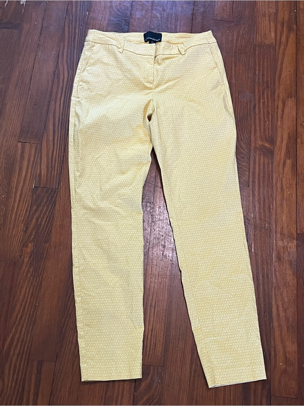Cynthia Rowley Lemon Yellow Ankle Length Skinny Dress Pants
